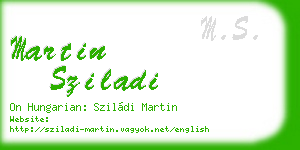 martin sziladi business card